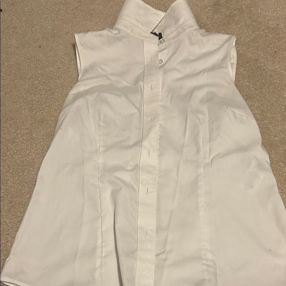 Kasper White Sleeveless Button Down Shirt